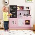 Pretend Play Kitchen with Utensils for Kids Aged 3+-Pink - Pink - Play Kitchen Sets