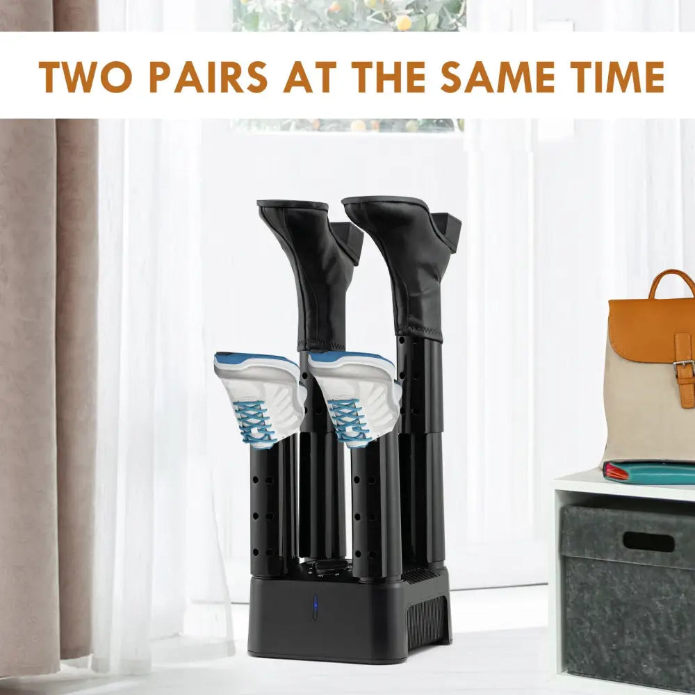 Prevent Odor Mold & Bacteria 4 Shoe Electric Dryer with Timer - Black - Dryers