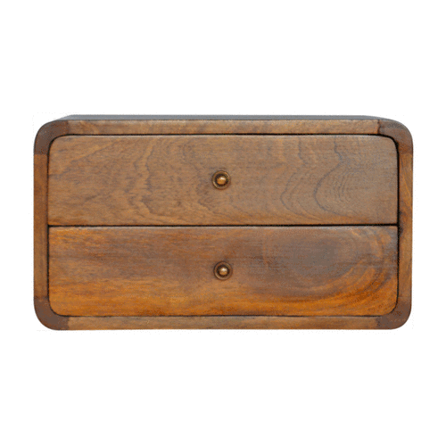 Floating Curved Chestnut Nightstand - Oasis Home Essentials