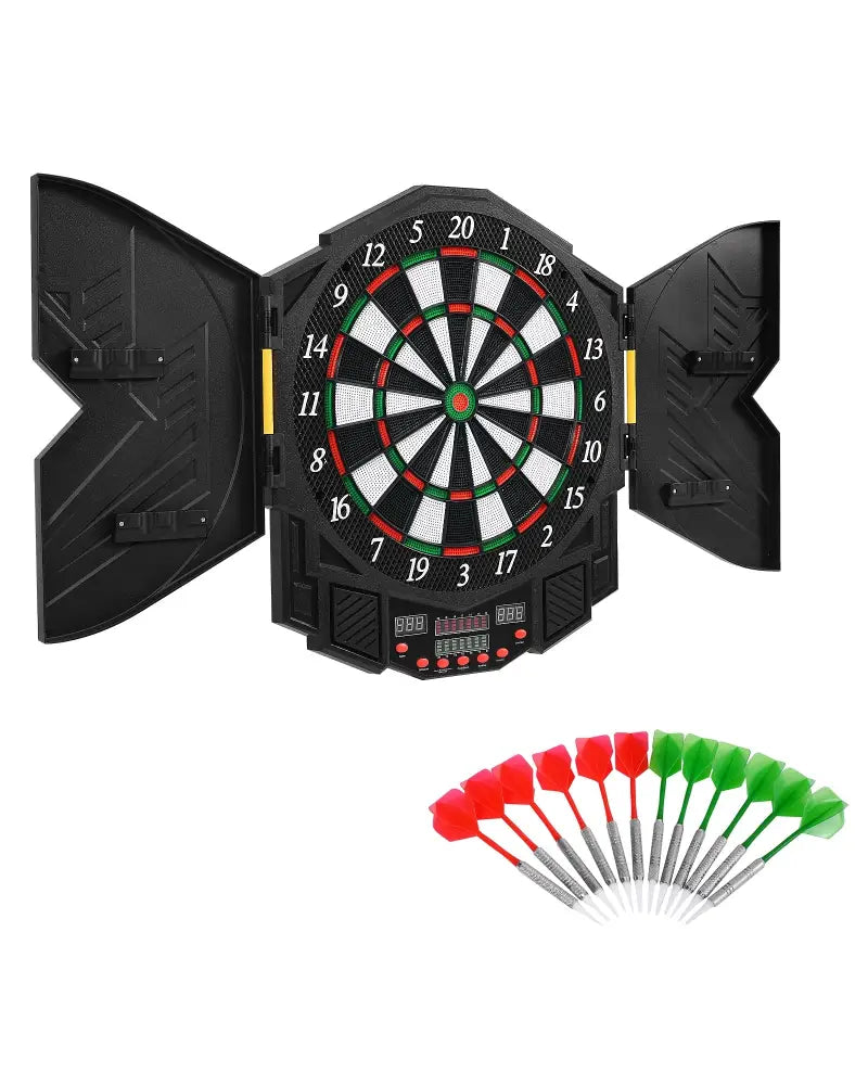 Professional Electronic Dartboard Set with LCD Display - Black - Game Room