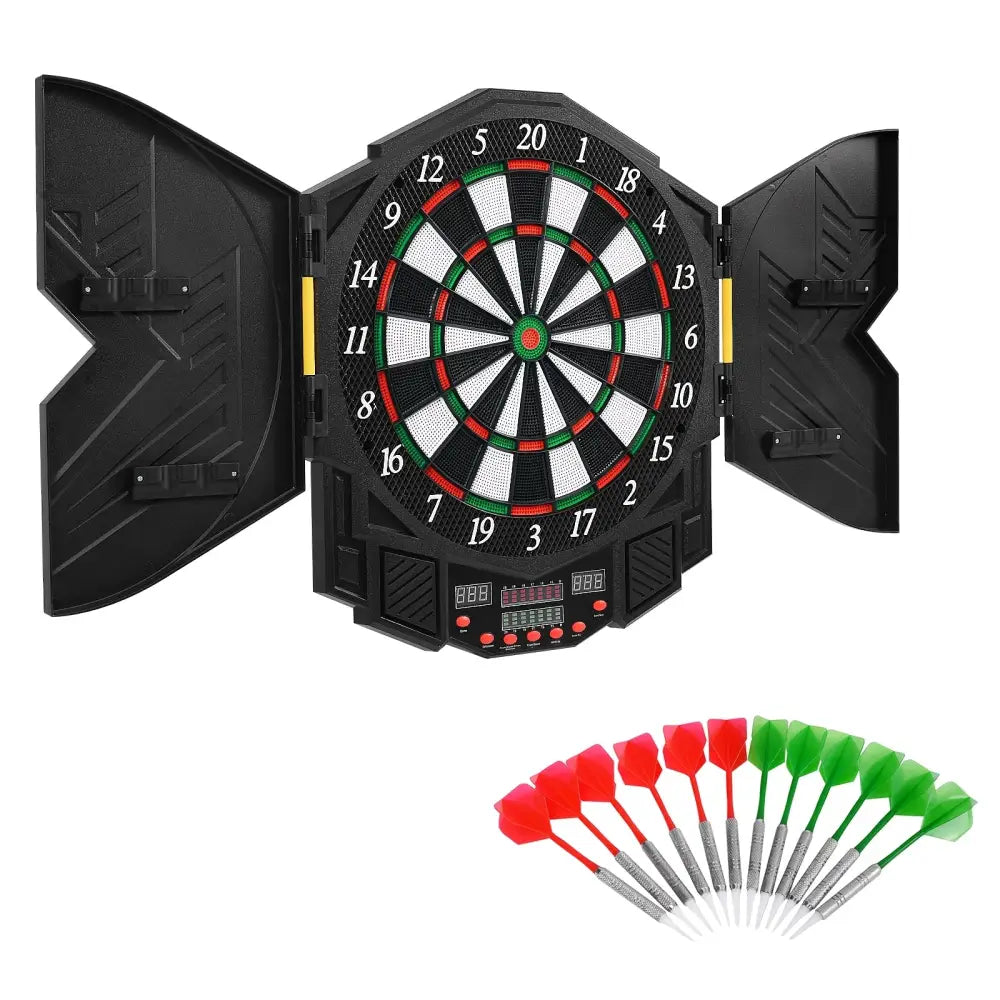 Professional Electronic Dartboard Set with LCD Display - Black - Game Room