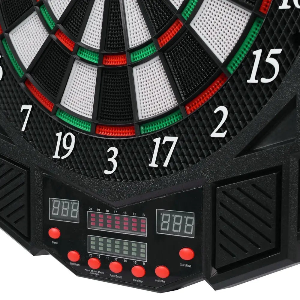 Professional Electronic Dartboard Set with LCD Display - Black - Game Room