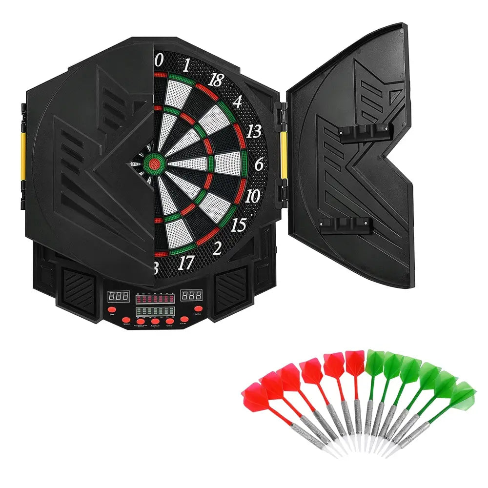 Professional Electronic Dartboard Set with LCD Display - Black - Game Room