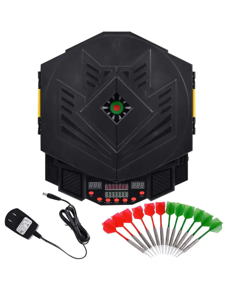 Professional Electronic Dartboard Set with LCD Display - Black - Game Room