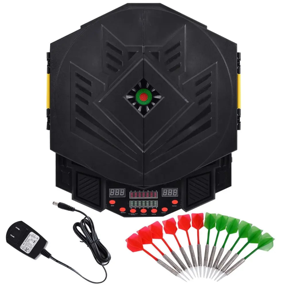 Professional Electronic Dartboard Set with LCD Display - Black - Game Room
