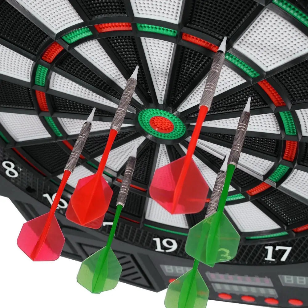 Professional Electronic Dartboard Set with LCD Display - Black - Game Room