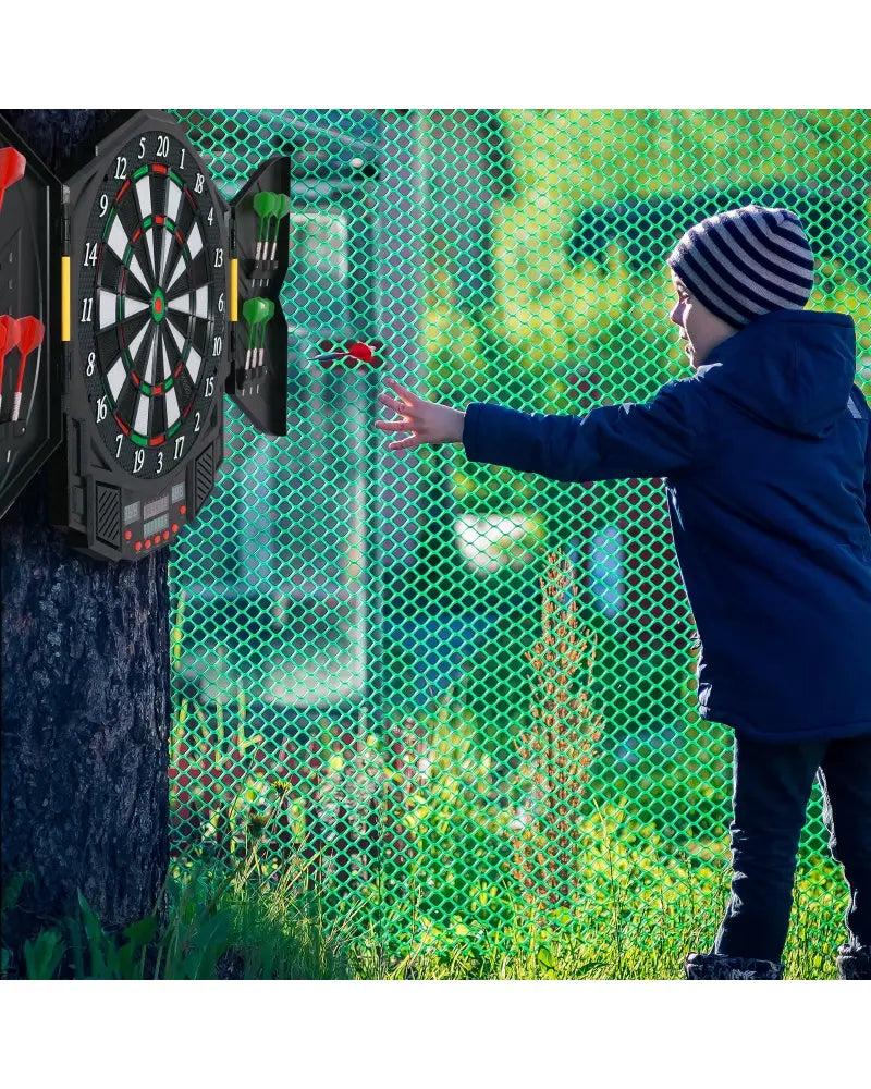 Professional Electronic Dartboard Set with LCD Display - Black - Game Room