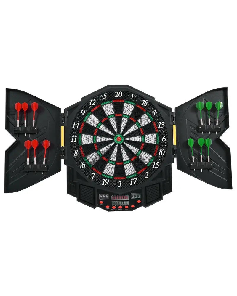 Professional Electronic Dartboard Set with LCD Display - Black - Game Room