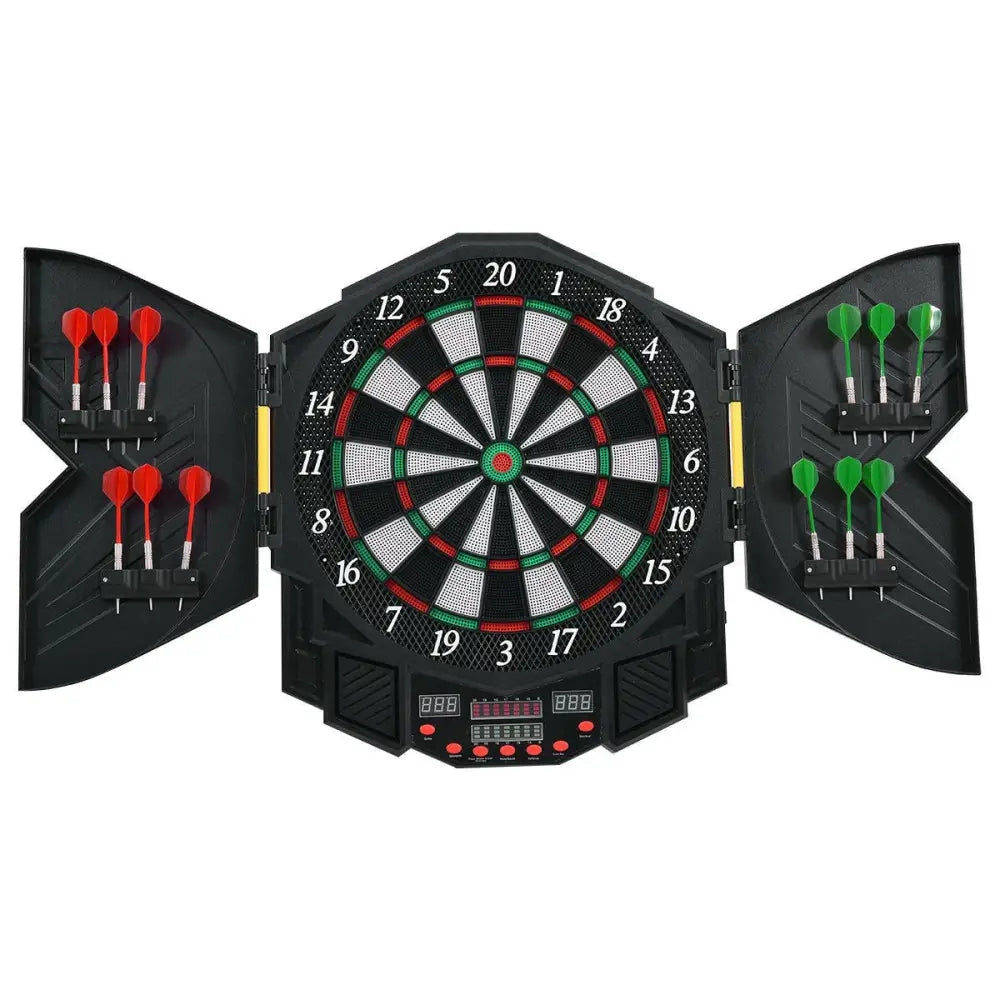 Professional Electronic Dartboard Set with LCD Display - Black - Game Room