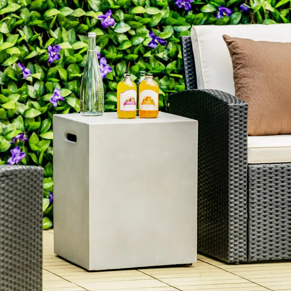 Propane Tank Cover Hideaway Table for Standard 20 Pounds Propane Tank-Gray - Gray - Fire Pit Tables
