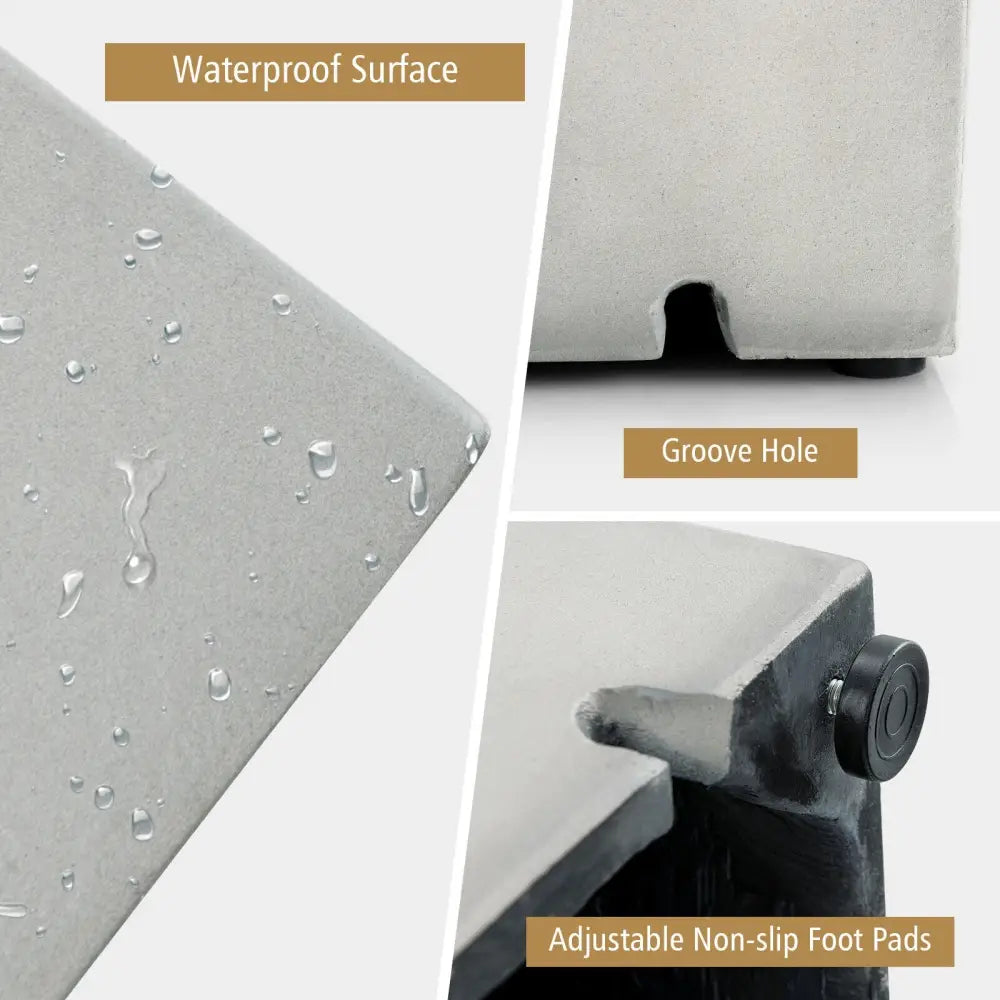 Propane Tank Cover Hideaway Table for Standard 20 Pounds Propane Tank-Gray - Gray - Fire Pit Tables