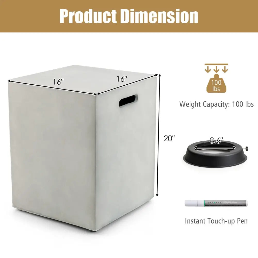 Propane Tank Cover Hideaway Table for Standard 20 Pounds Propane Tank-Gray - Gray - Fire Pit Tables