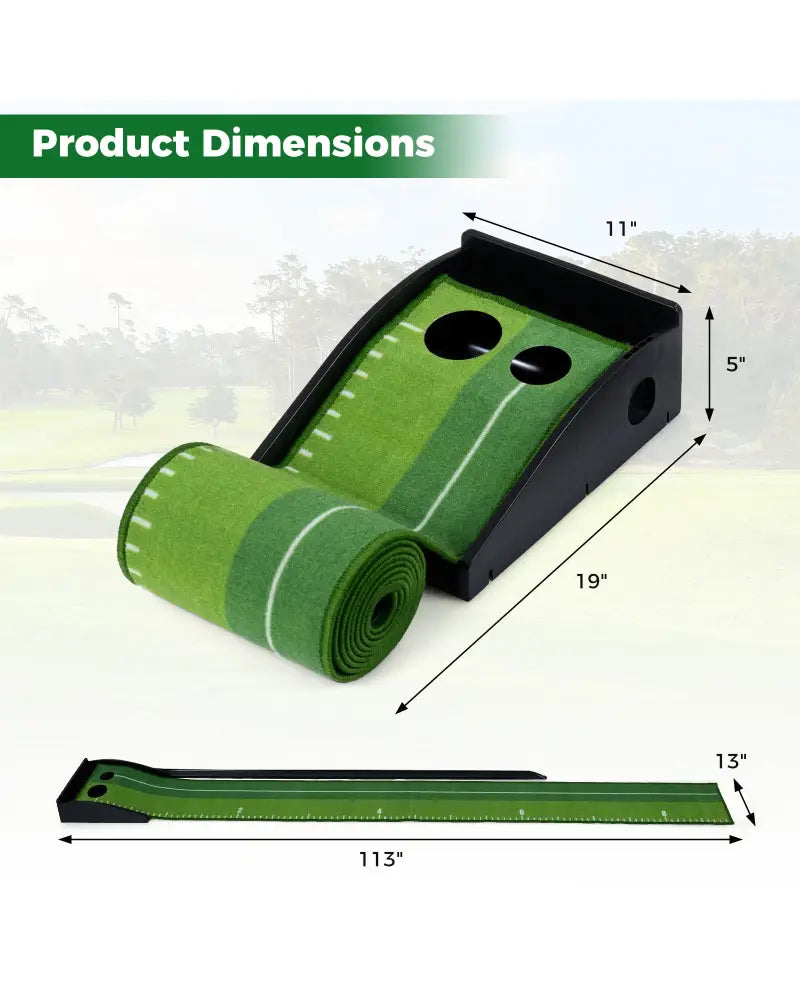 Putting Green Indoor Golf Putting Mat with Auto Ball Return 3 Putting Practice Balls - Golf