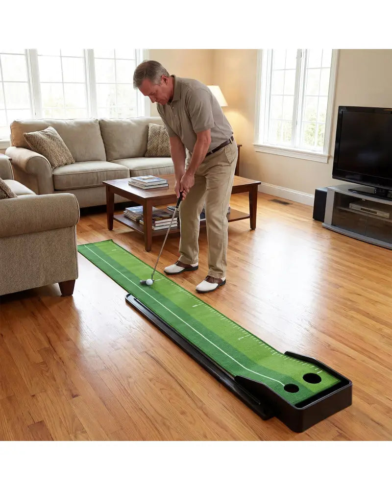 Putting Green Indoor Golf Putting Mat with Auto Ball Return 3 Putting Practice Balls - Golf