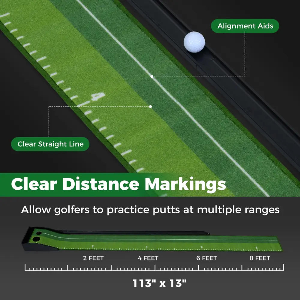 Putting Green Indoor Golf Putting Mat with Auto Ball Return 3 Putting Practice Balls - Golf