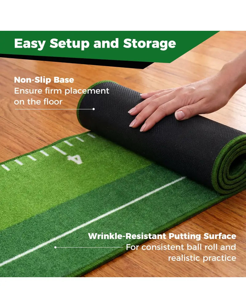 Putting Green Indoor Golf Putting Mat with Auto Ball Return 3 Putting Practice Balls - Golf