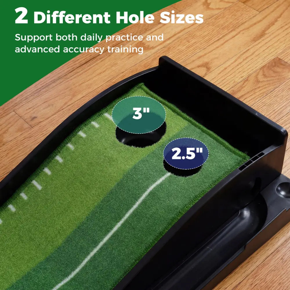 Putting Green Indoor Golf Putting Mat with Auto Ball Return 3 Putting Practice Balls - Golf