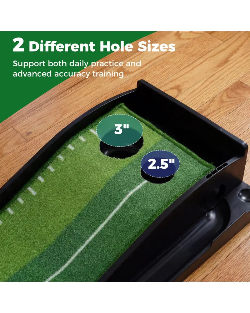 Putting Green Indoor Golf Putting Mat with Auto Ball Return 3 Putting Practice Balls - Golf