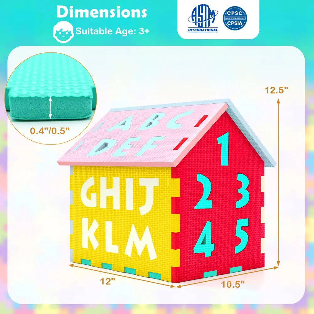Puzzle Floor Mats with Interlocking Alphabet and Number for Kids - Baby Gyms & Playmats
