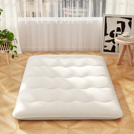 Queen/King/Twin/Full Futon Mattress Floor Sleeping Pad with Washable Cover Beige-Full Size - Beige - Mattresses