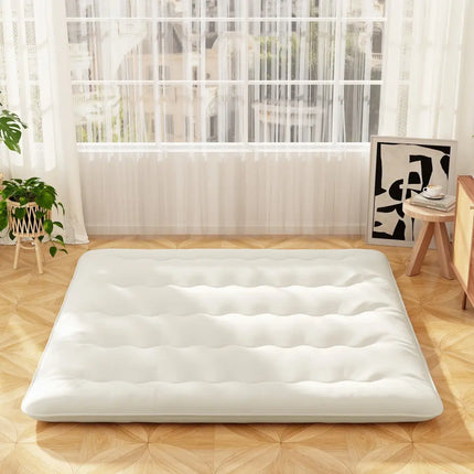 Queen/King/Twin/Full Futon Mattress Floor Sleeping Pad with Washable Cover Beige-King Size - Beige - Mattresses