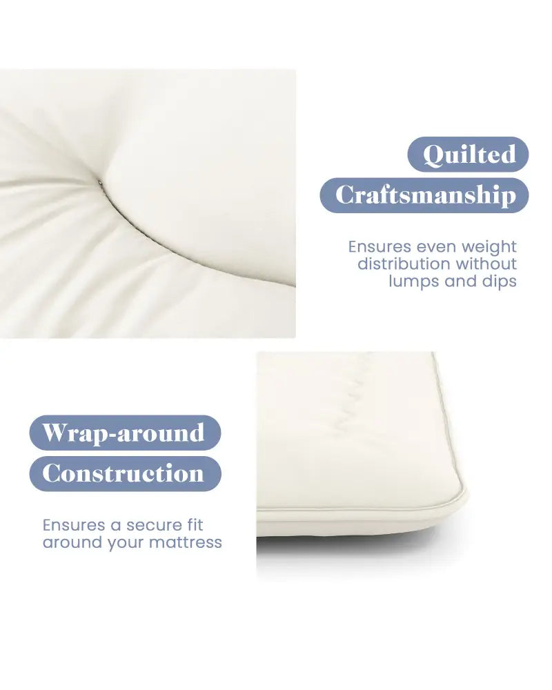 Queen/King/Twin/Full Futon Mattress Floor Sleeping Pad with Washable Cover Beige-Full Size - Beige - Mattresses