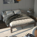 Queen Size 14 Inch Wooden Bed Mattress Frame-Brown - Brown - Simple Bed Frame