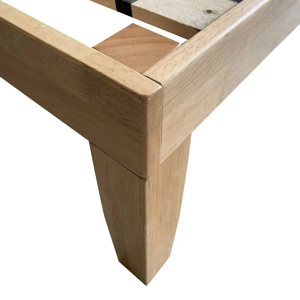 Queen Size 14 Inch Wooden Bed Mattress Frame-Natural - Natural - Simple Bed Frame