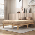 Queen Size 14 Inch Wooden Bed Mattress Frame-Natural - Natural - Simple Bed Frame