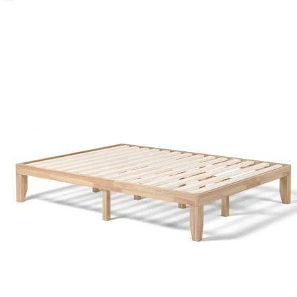 Queen Size 14 Inch Wooden Bed Mattress Frame-Natural - Natural - Simple Bed Frame
