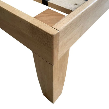 Queen Size 14 Inch Wooden Bed Mattress Frame-Natural - Natural - Simple Bed Frame