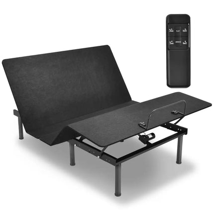 Queen Size Adjustable Bed Base Frame with Wireless Remote Control - Black - Simple Bed Frame