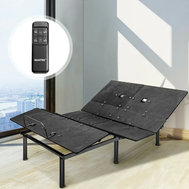 Queen Size Adjustable Bed Base with Head and Foot Incline - Black - Simple Bed Frame