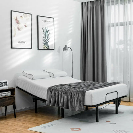 Queen Size Adjustable Bed Base with Head and Foot Incline - Black - Simple Bed Frame