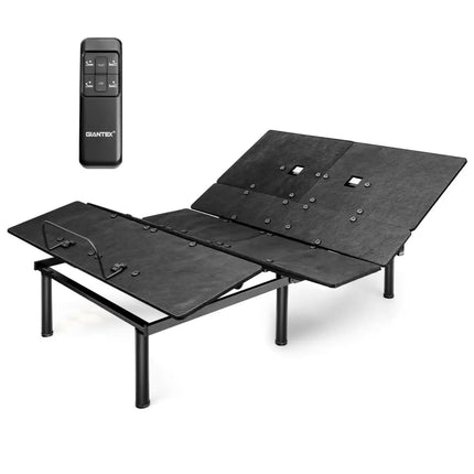 Queen Size Adjustable Bed Base with Head and Foot Incline - Black - Simple Bed Frame