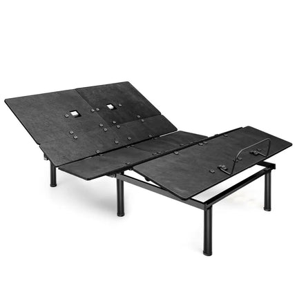 Queen Size Adjustable Bed Base with Head and Foot Incline - Black - Simple Bed Frame