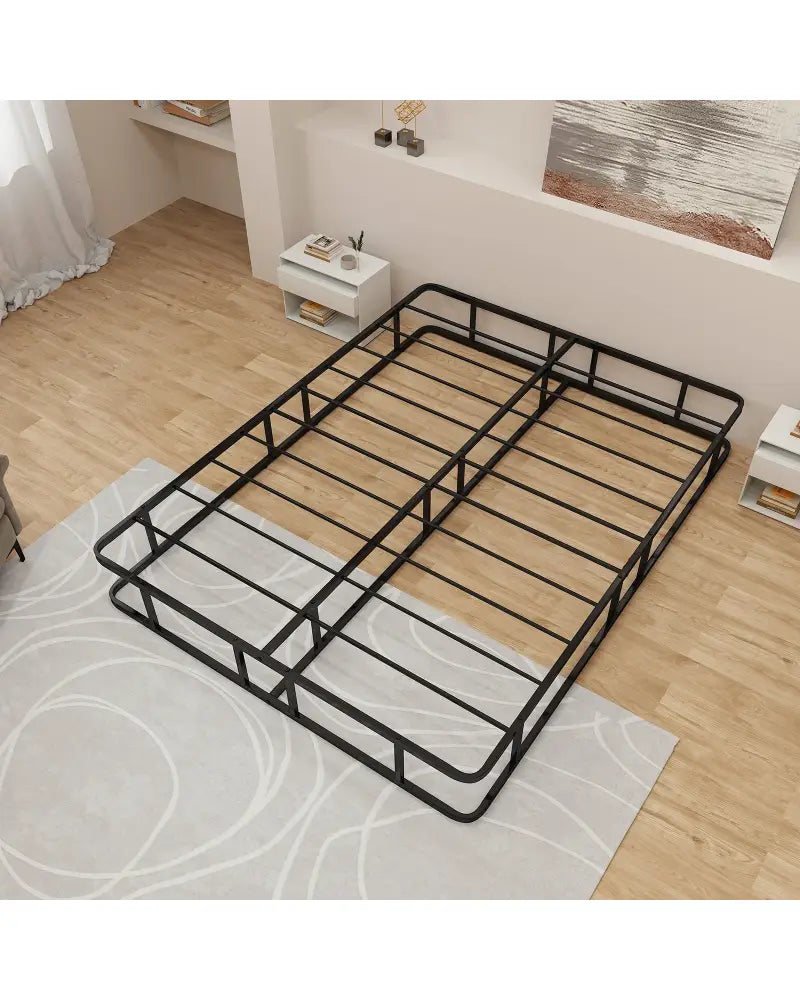 Queen Size Bed Frame with Metal Slat Support - Black - Simple Bed Frame