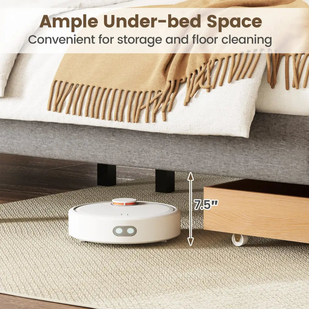 Queen Size Bed Frame with Storage Drawer and Vertical Channel Headboard-Gray - Gray - Simple Bed Frame