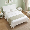 Queen Size Modern Bed Frame with Headboard-White - White - Simple Bed Frame