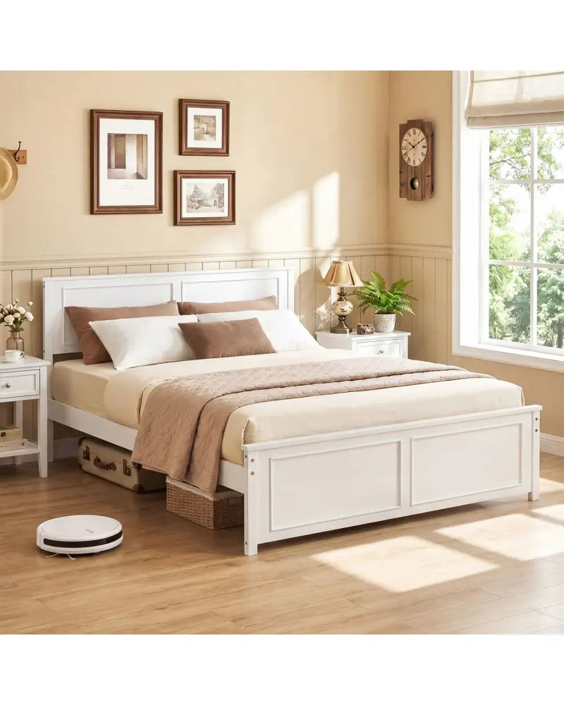 Queen Size Platform Bed Frame with Headboard - Simple Bed Frame