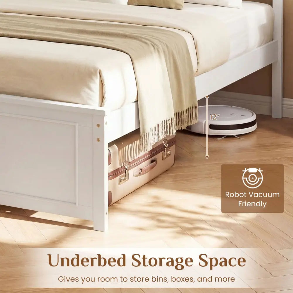 Queen Size Platform Bed Frame with Headboard - Simple Bed Frame