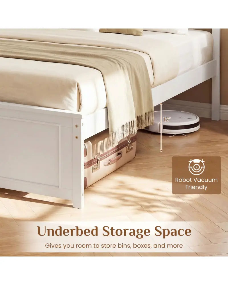 Queen Size Platform Bed Frame with Headboard - Simple Bed Frame