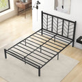 Queen Size Platform Bed with Headboard and Metal Frame-Queen Size - Black - Simple Bed Frame