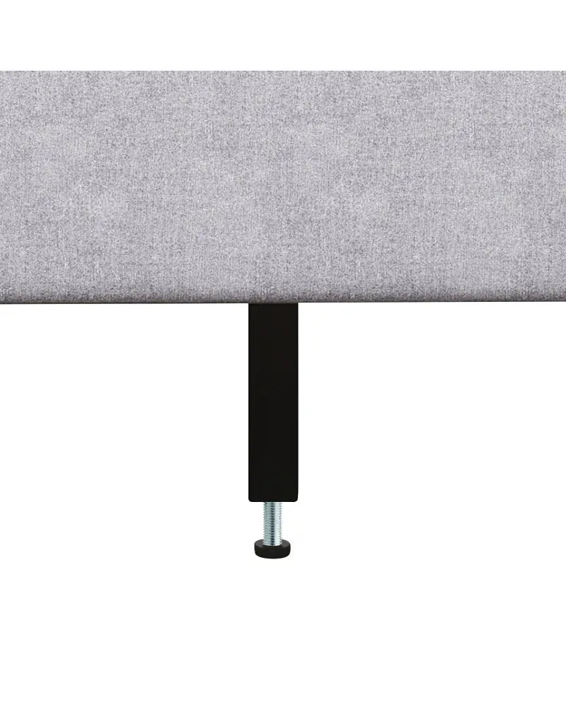 Queen Size Upholstered Platform Bed with Button Tufted Headboard-Queen Size - Gray - Simple Bed Frame