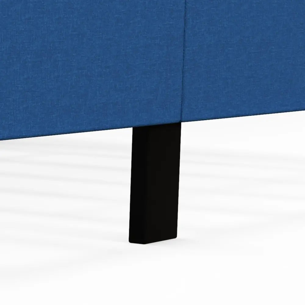 Queen Size Upholstered Platform Bed with Button Tufted Wingback Headboard-Blue - Blue - Simple Bed Frame