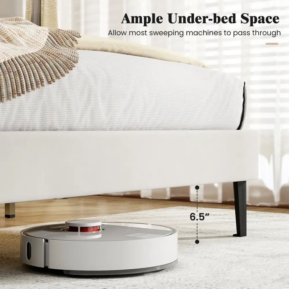 Queen Size Velvet Upholstered Platform Bed Frame - Simple Bed Frame