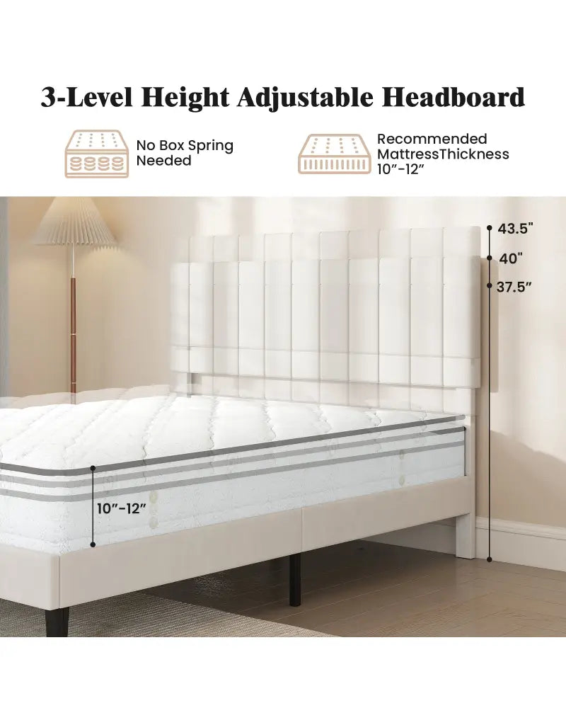 Queen Size Velvet Upholstered Platform Bed Frame - Simple Bed Frame