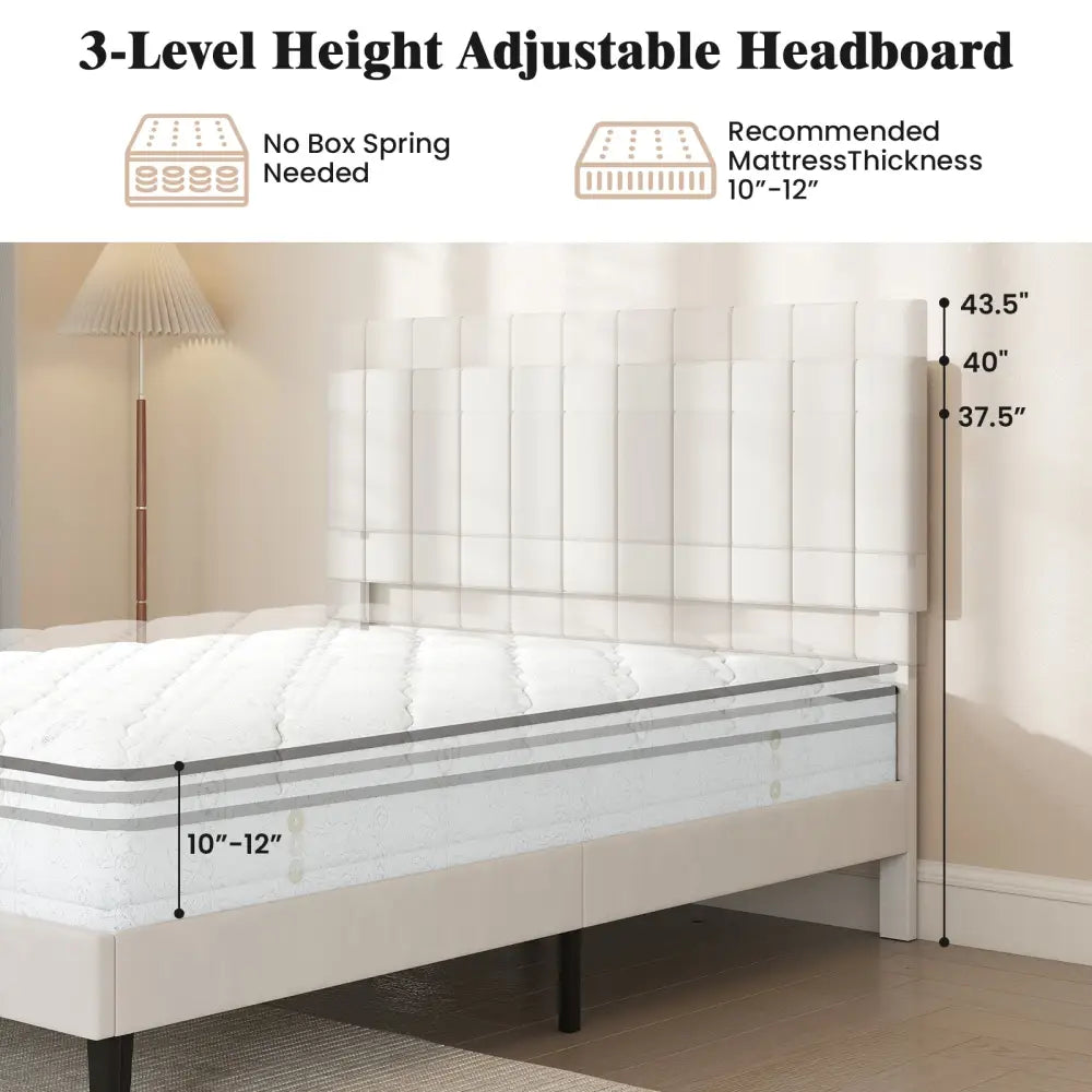 Queen Size Velvet Upholstered Platform Bed Frame - Simple Bed Frame