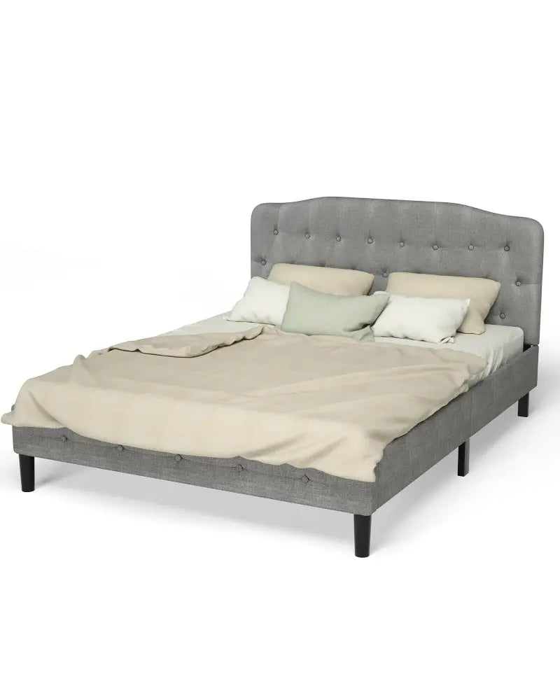 Queen Upholstered Headboard with Adjustable Heights-Light Gray - Light Gray - Headboards
