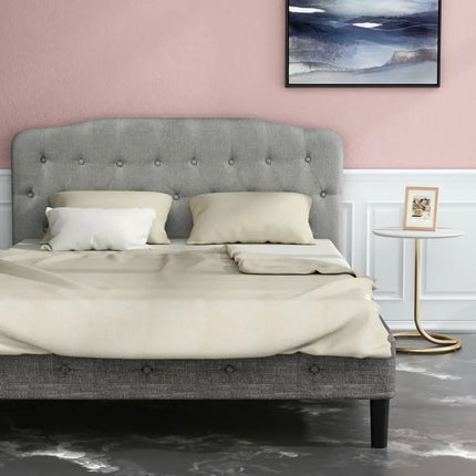 Queen Upholstered Headboard with Adjustable Heights-Light Gray - Light Gray - Headboards